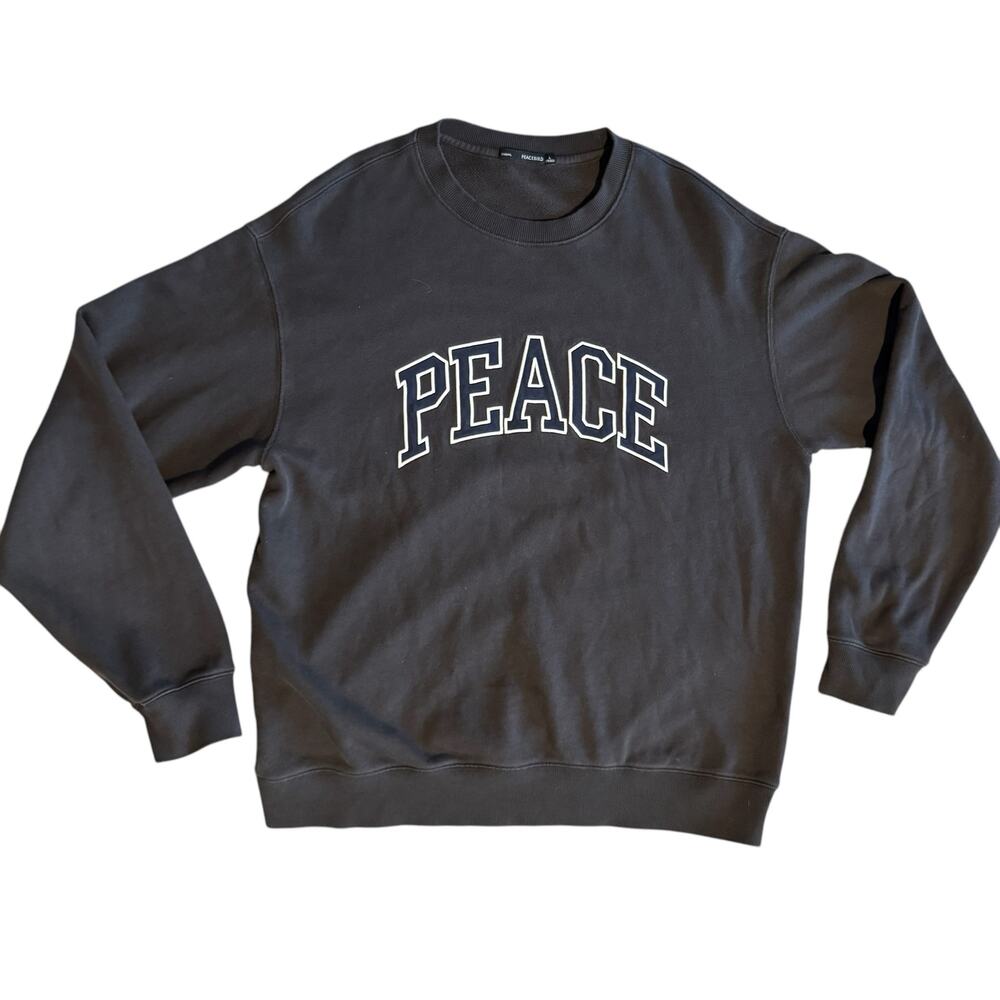 Peacebird Sweatshirt Men's Crewneck Sweater Size‎ Large Peace Embroidered
